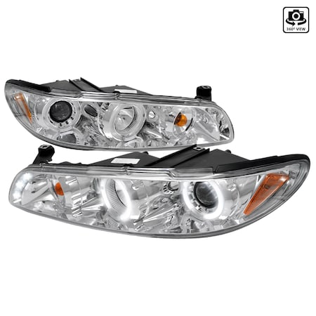 Spec-D Tuning 97-03 Pontiac Grand Prix Halo LED Projector Chrome 2LCLHP-GPX97-TM